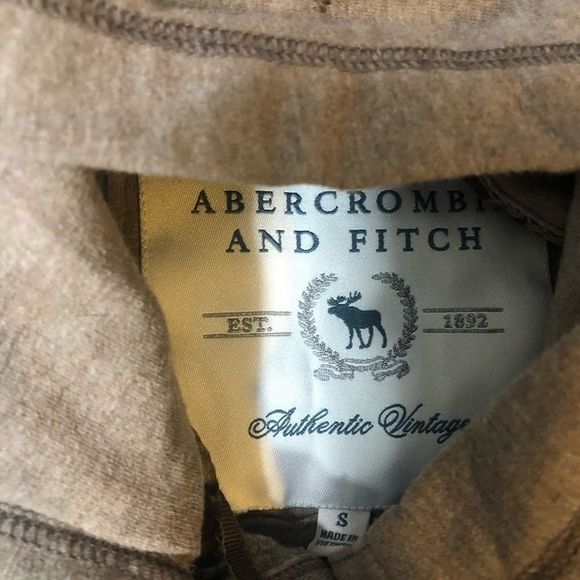 ABERCROMBIE AND FITCH AUNTHENTIV VINTAGE TAN HOODED BUTTON FRONT COTTON JACKET - Picture 8 of 8